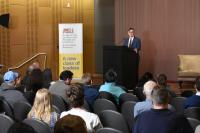 Civic Discourse Project event speaking to audience